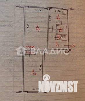 2-к квартира, вторичка, 45м2, 1/5 этаж