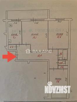 3-к квартира, вторичка, 64м2, 4/9 этаж