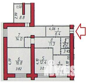 3-к квартира, вторичка, 79м2, 2/5 этаж