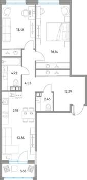 3-к квартира, вторичка, 79м2, 6/7 этаж