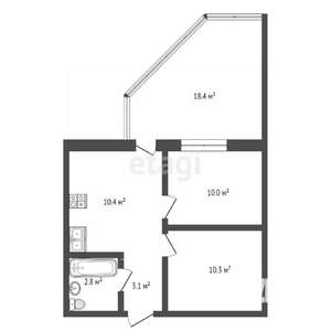 3-к квартира, вторичка, 55м2, 3/3 этаж