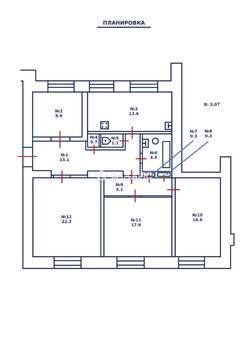 4-к квартира, вторичка, 102м2, 1/4 этаж