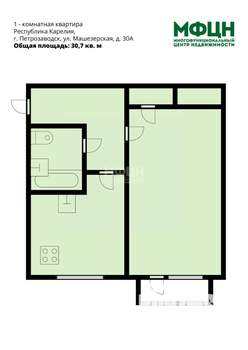 1-к квартира, вторичка, 31м2, 3/5 этаж