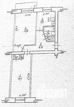 2-к квартира, вторичка, 45м2, 4/5 этаж