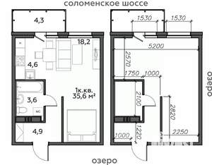 1-к квартира, строящийся дом, 36м2, 21/25 этаж