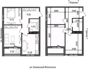 2-к квартира, строящийся дом, 50м2, 3/17 этаж