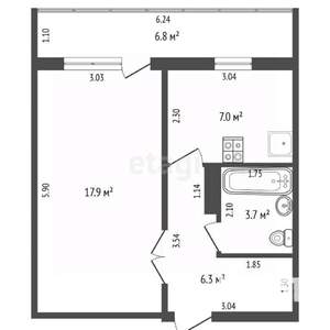 1-к квартира, вторичка, 35м2, 9/14 этаж
