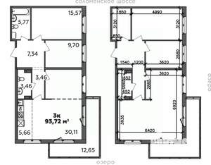 3-к квартира, строящийся дом, 94м2, 7/9 этаж