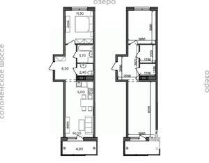 2-к квартира, строящийся дом, 48м2, 11/14 этаж