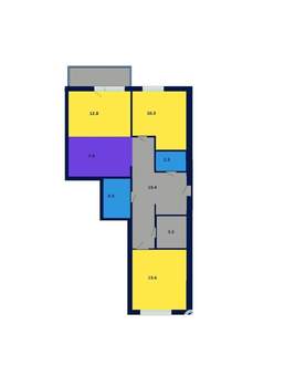 3-к квартира, вторичка, 75м2, 7/9 этаж