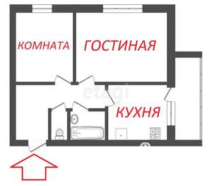 2-к квартира, вторичка, 55м2, 3/9 этаж