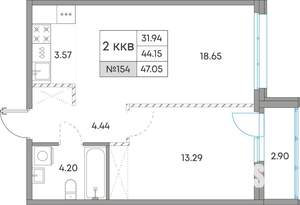 2-к квартира, вторичка, 47м2, 5/7 этаж