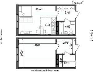 1-к квартира, строящийся дом, 30м2, 10/17 этаж