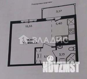 1-к квартира, вторичка, 30м2, 1/9 этаж